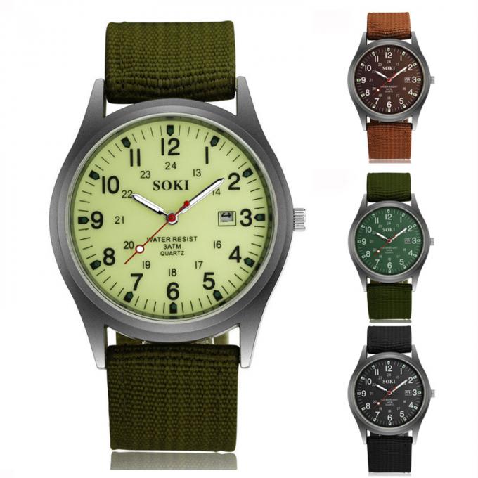 WJ-6931 2018 SOKI Brand New Design Match ساعتهای چرمی رنگی برای ساعتهای کوارتز مردانه با تاریخ