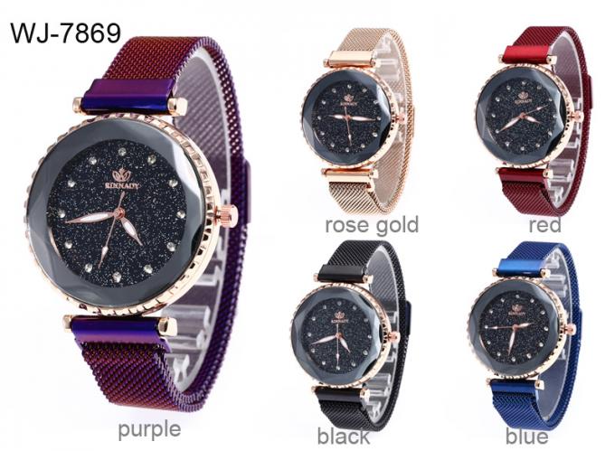 WJ-8486 Fashion Smart Quartz Purple Colours Purple Colours ضد آلیاژ مورد آلیاژی دستبند ساعت مچی